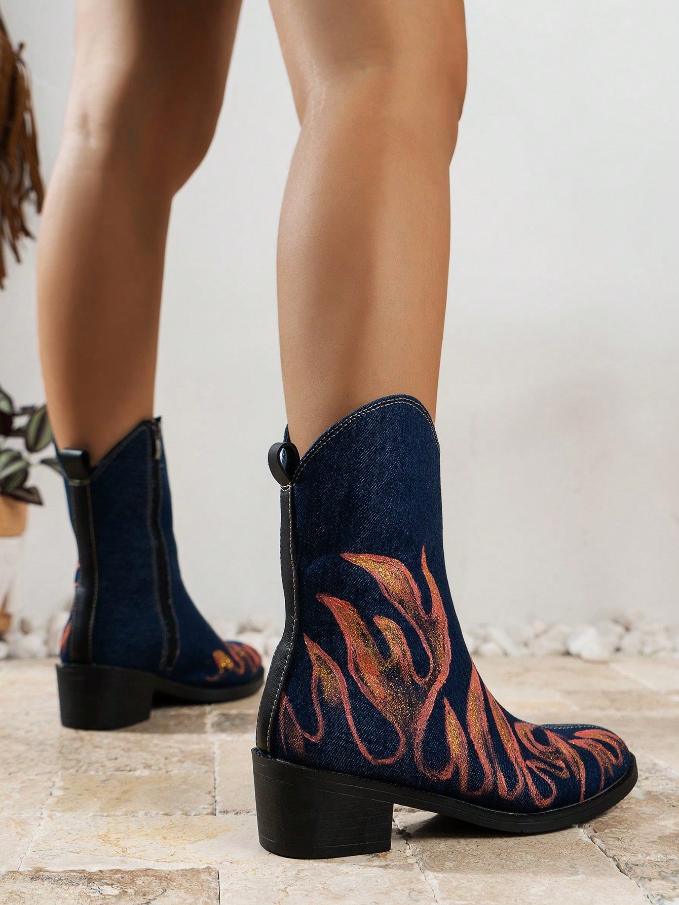 Women's Fashion Boots-Blue-2