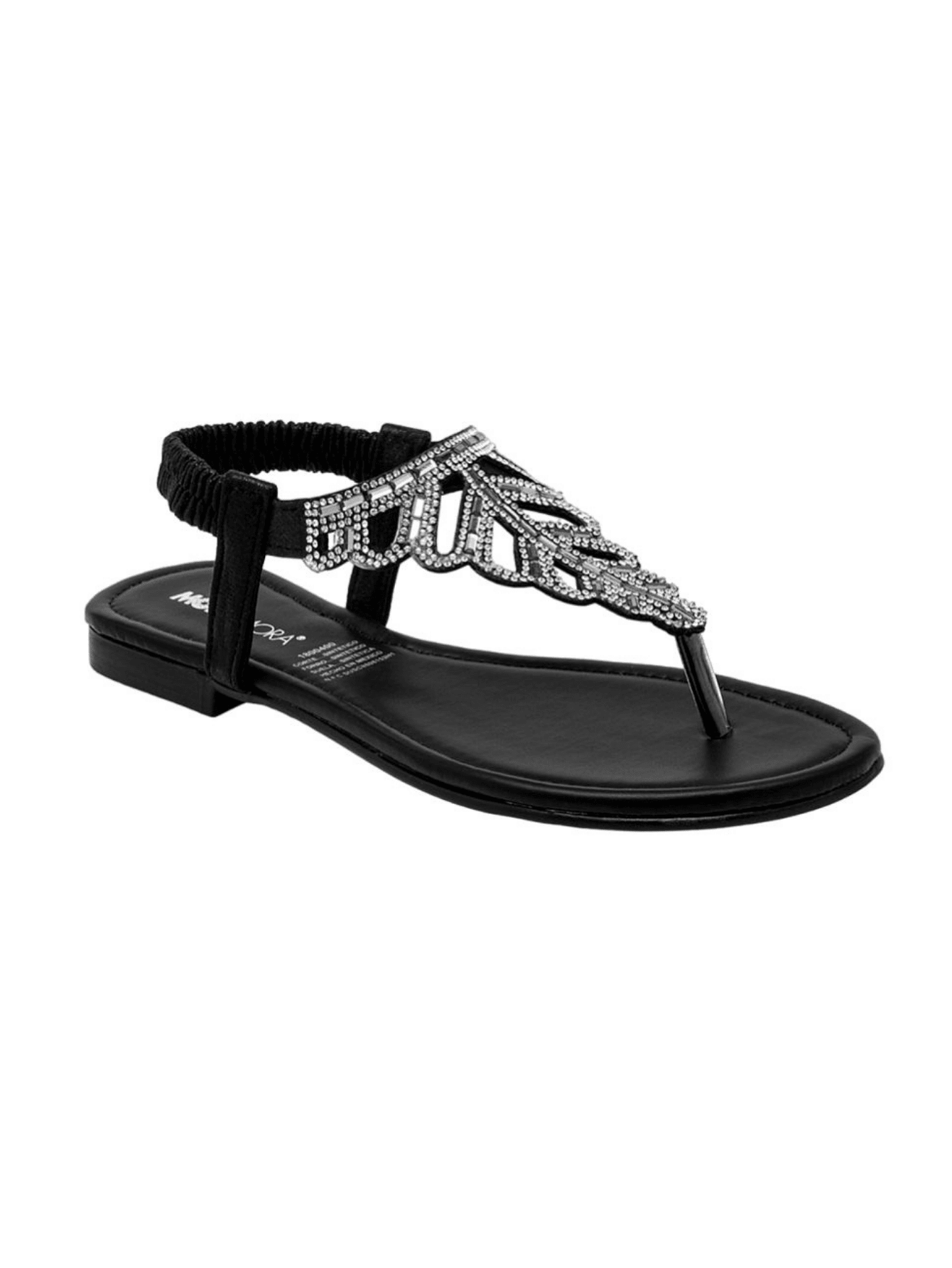 "Moramora Sandals Flip Flops For Women In Black"-Black-1