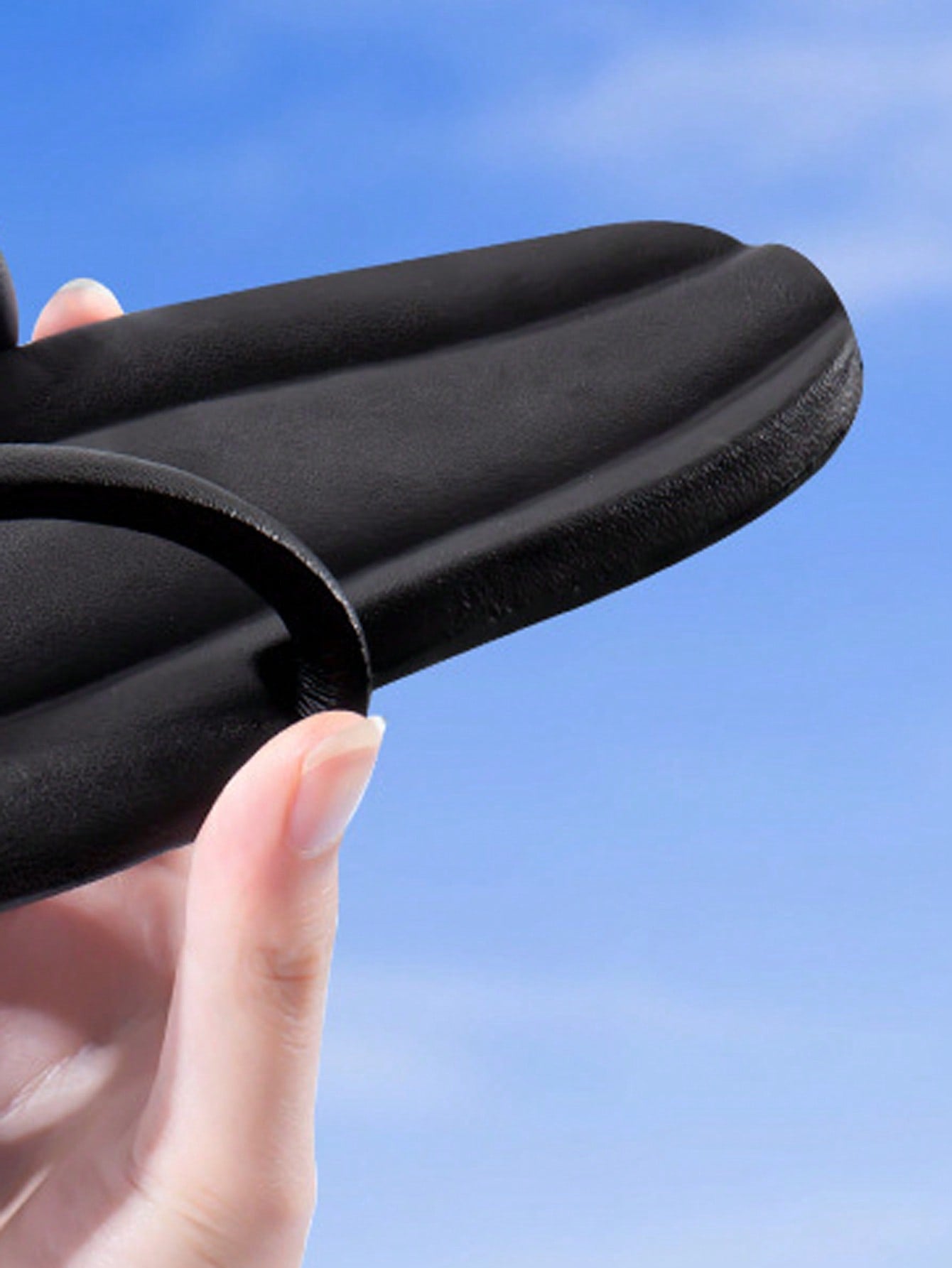 Disposable Foldable Slippers For Women, Summer, Portable Beach Couples Flip Flops, Travel, Business, Hotel, Bathing, Anti-Slip-Black-6