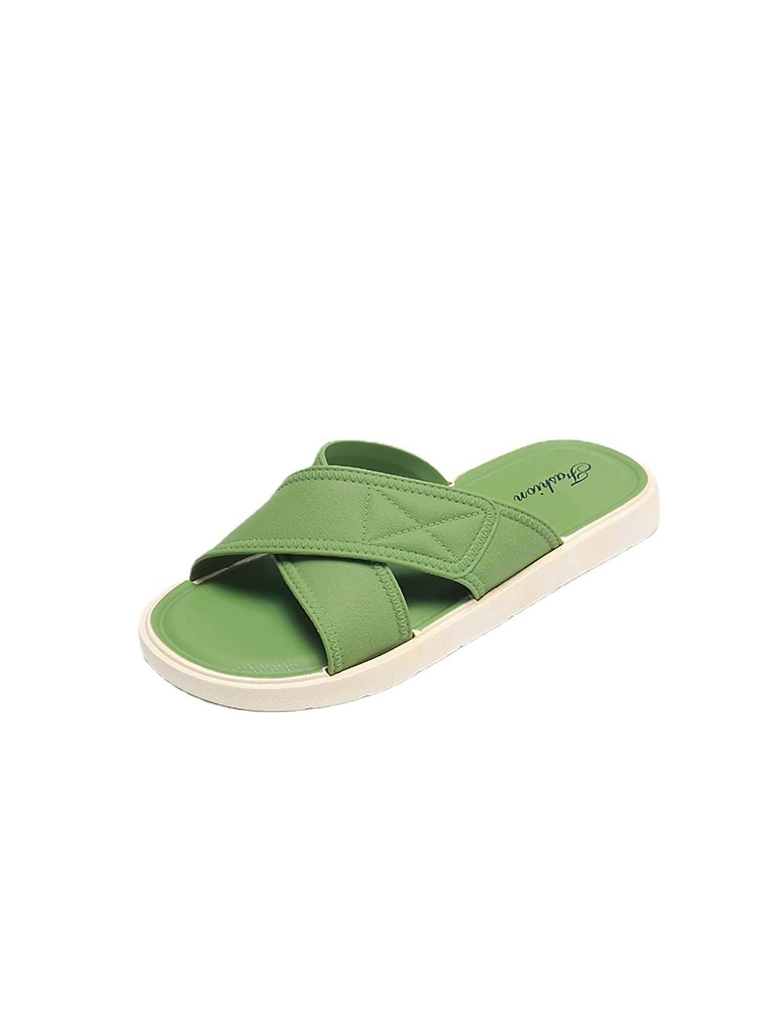 New Arrival Simple, Elegant And Versatile Slippers With Soft Pvc Outsole For Anti-Slip On The Beach And In Home Bathroom - Suitable For Indoor And Outdoor Wear, Giving You A Chic And Fresh Ins Look-Green-6