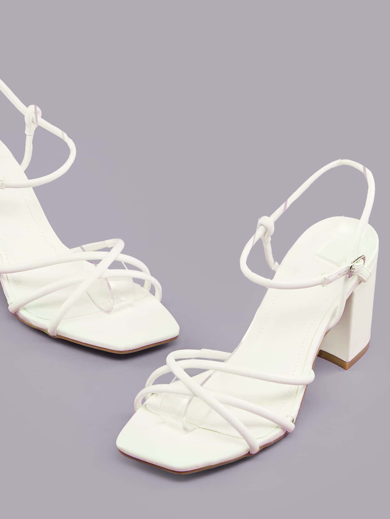Sandalias minimalistas con correa en el tobillo y tacón grueso para mujer, elegantes sandalias de tacón de verano 