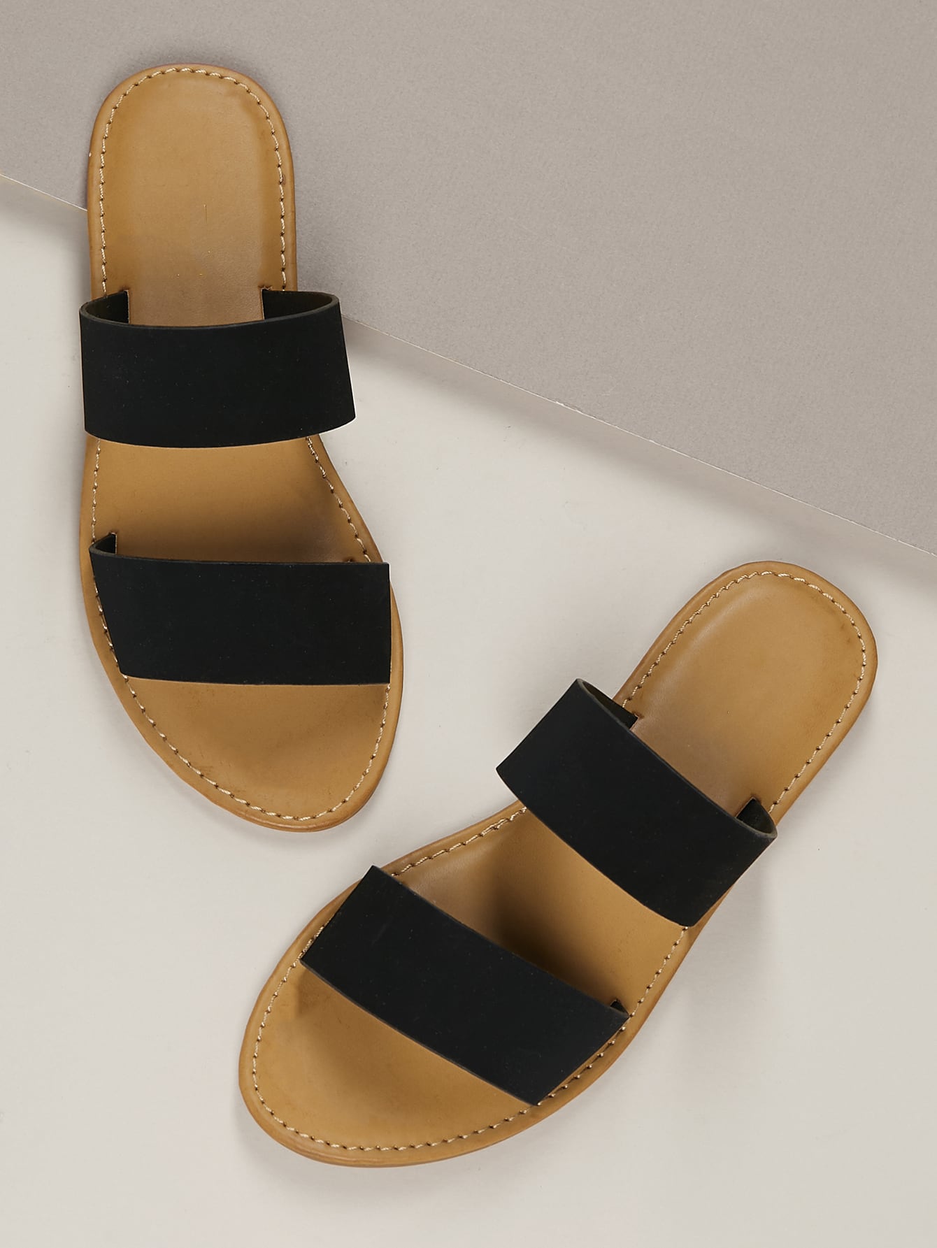 Slip On Open Toe Flat Slide Sandals