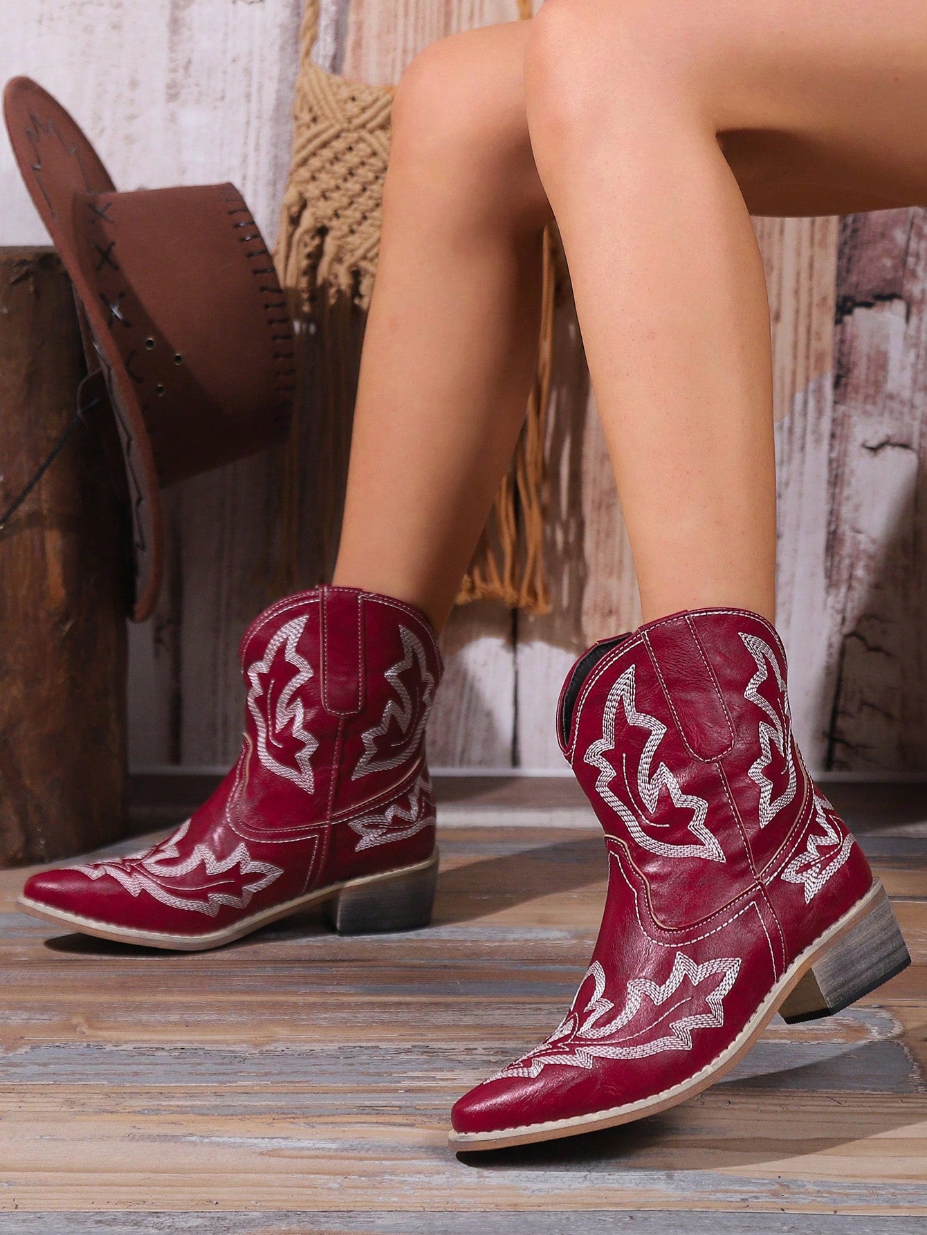 Women's Fashion Boots-Red-1