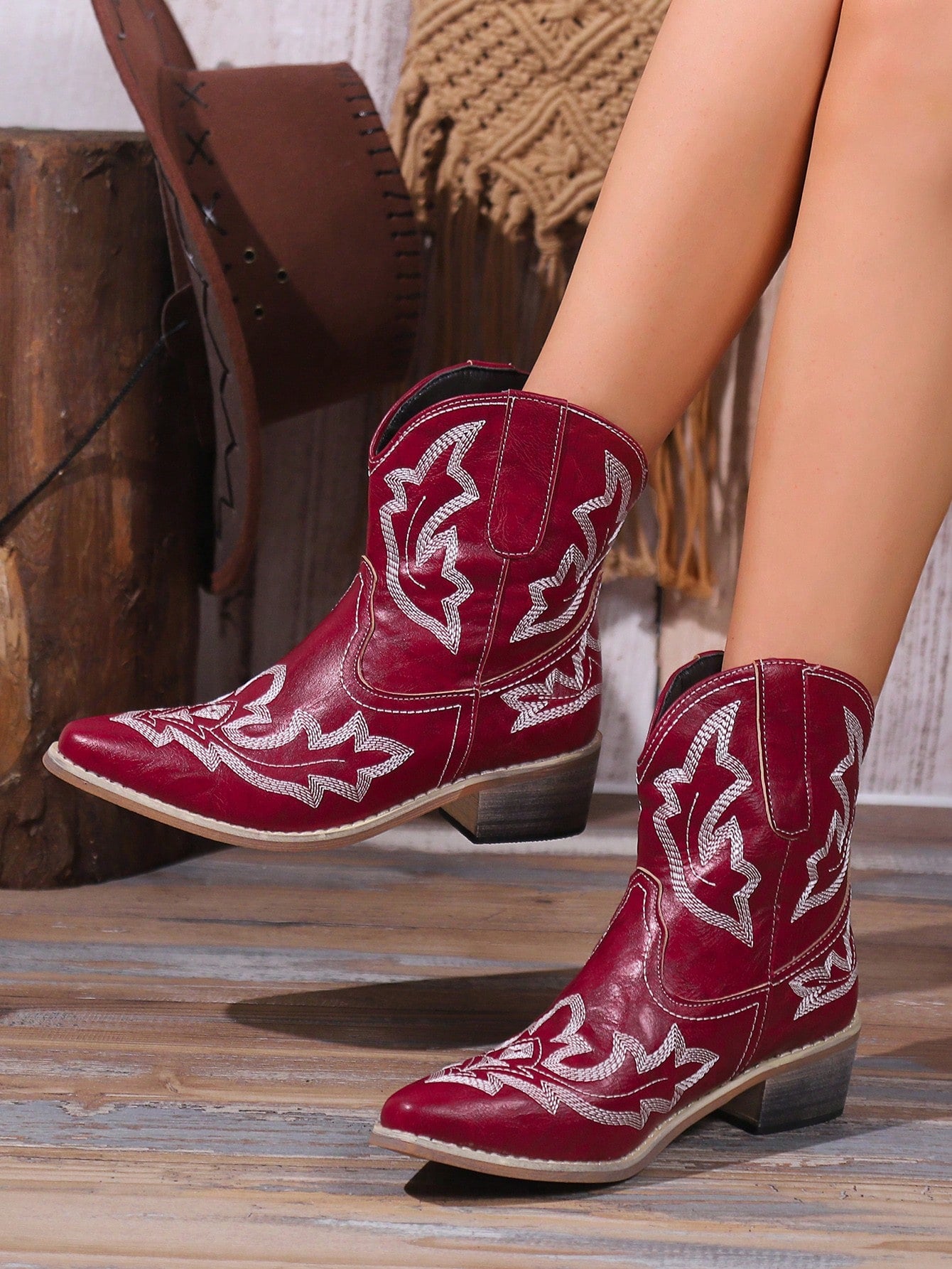 Women's Fashion Boots-Red-2