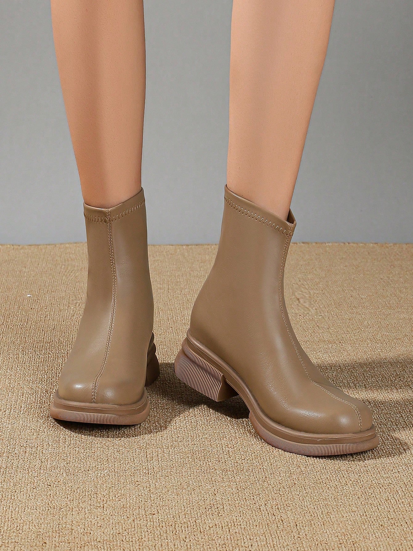 Women's Fashion Boots-Khaki-1