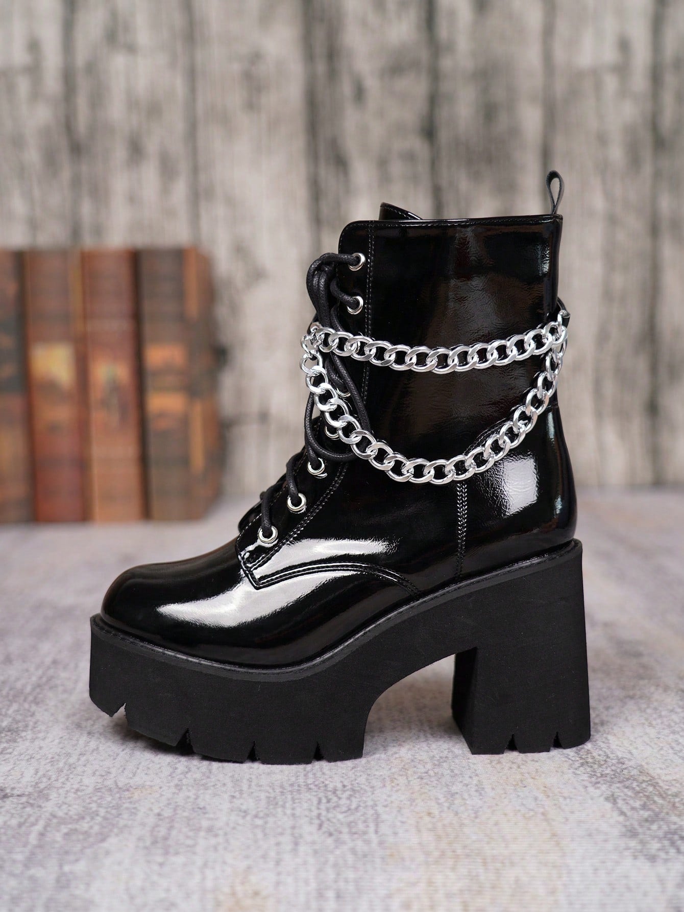 Fashionable Women's Wedge Heel & Platform Boots-Black-6