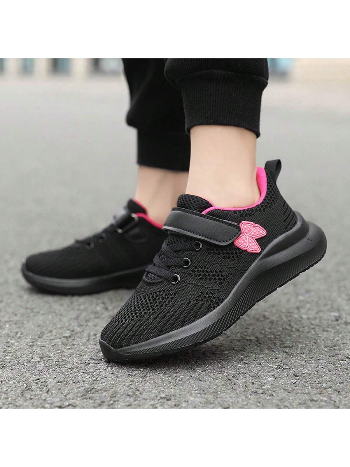 1 Pair Lightweight & Comfortable Women'S Athletic Shoes, Casual Breathable Mesh Running Shoes, All-Match Summer Sneakers-Black-3
