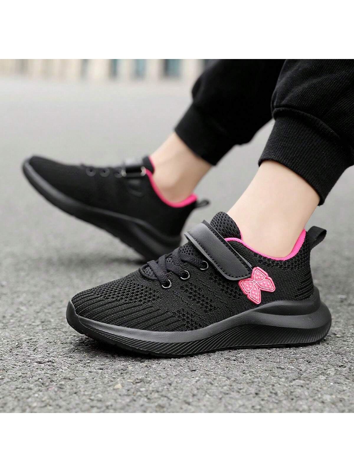 1 Pair Lightweight & Comfortable Women'S Athletic Shoes, Casual Breathable Mesh Running Shoes, All-Match Summer Sneakers-Black-5