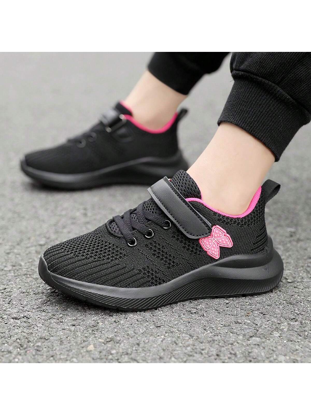 1 Pair Lightweight & Comfortable Women'S Athletic Shoes, Casual Breathable Mesh Running Shoes, All-Match Summer Sneakers-Black-6