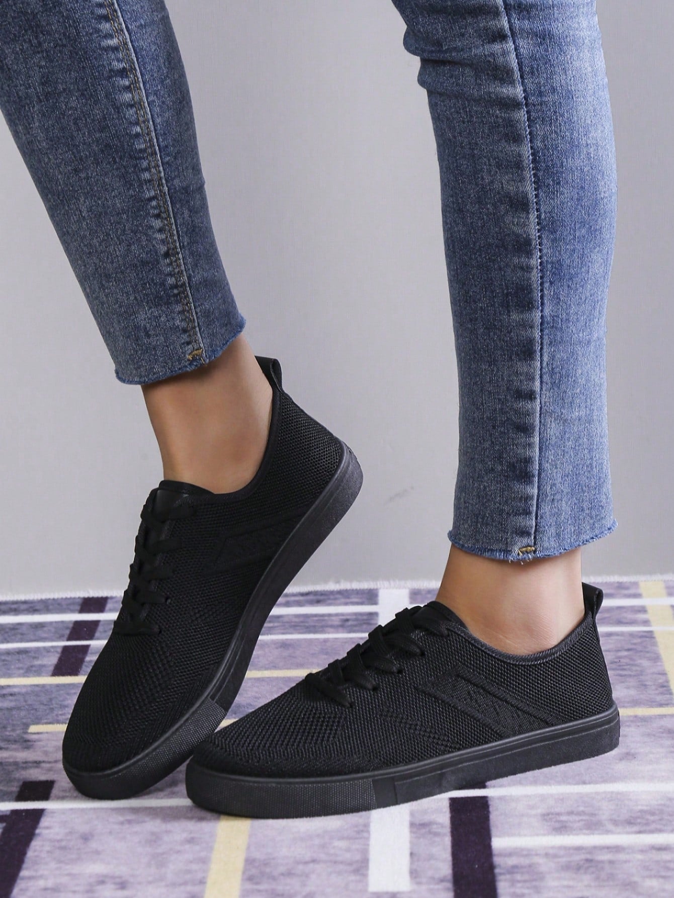 's Fashionable Casual Sports Shoes-Black-3