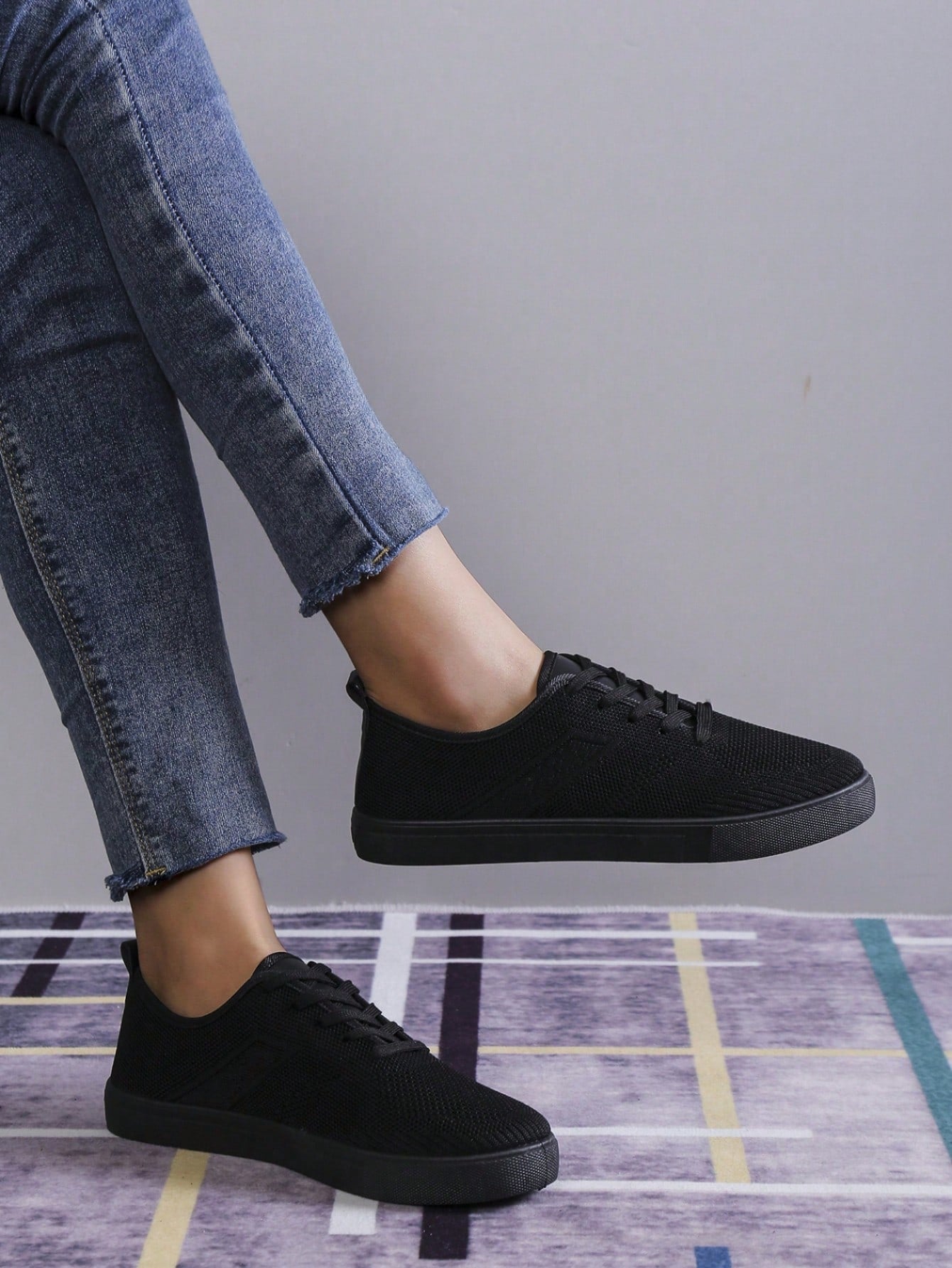 's Fashionable Casual Sports Shoes-Black-4