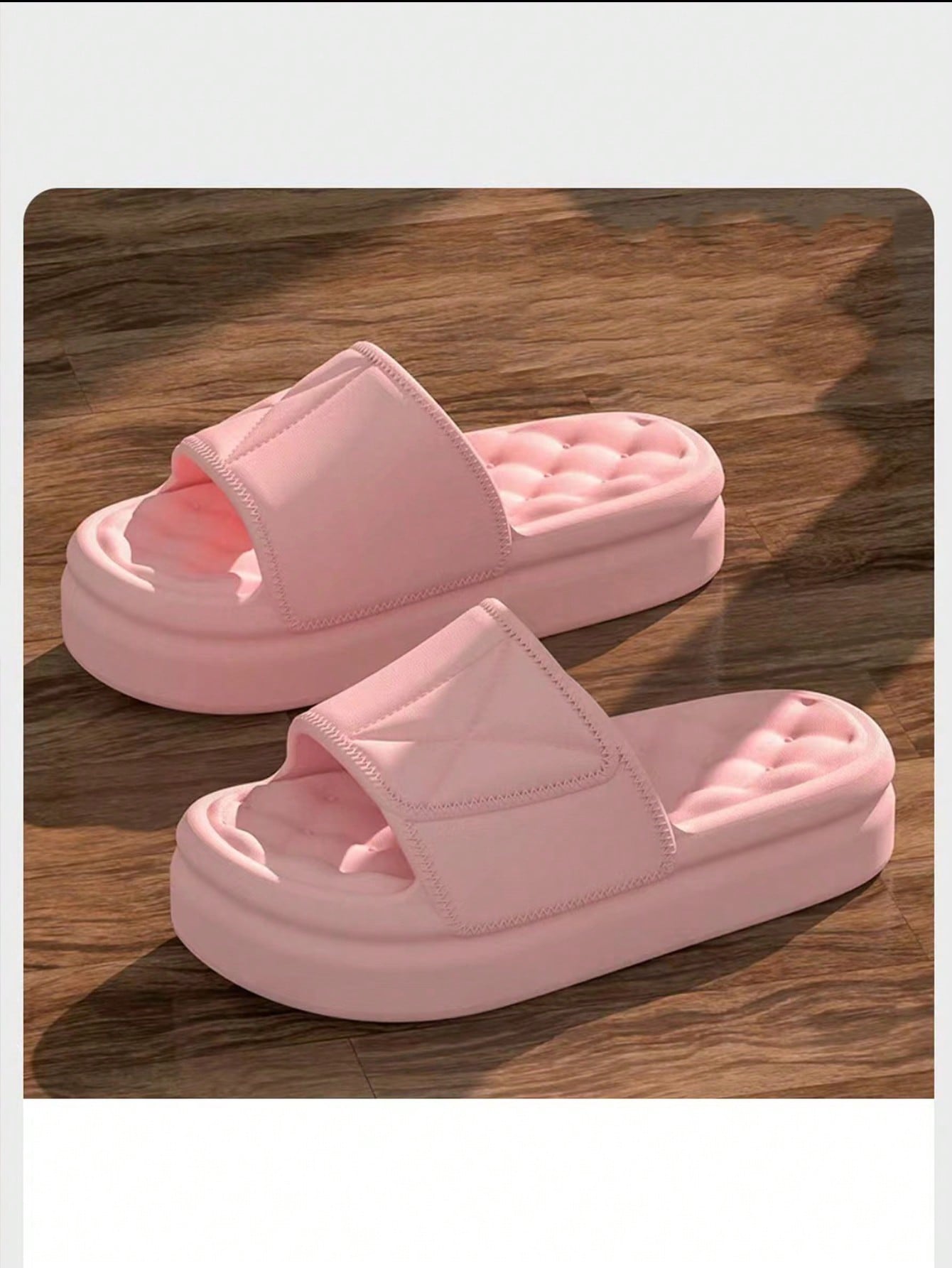 1 Pair Stylish Solid Color Women's Indoor Floor Flat Shoes, Summer Non-Slip Bathroom Slippers-Pink-2
