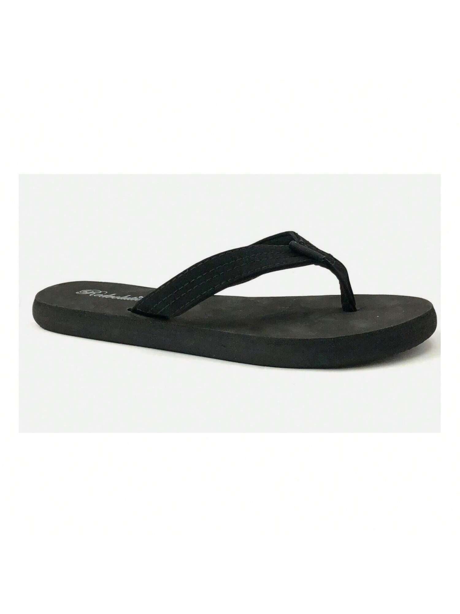 Women's Classic Beach Flip Flop Soft Sandal-1033-Black-2