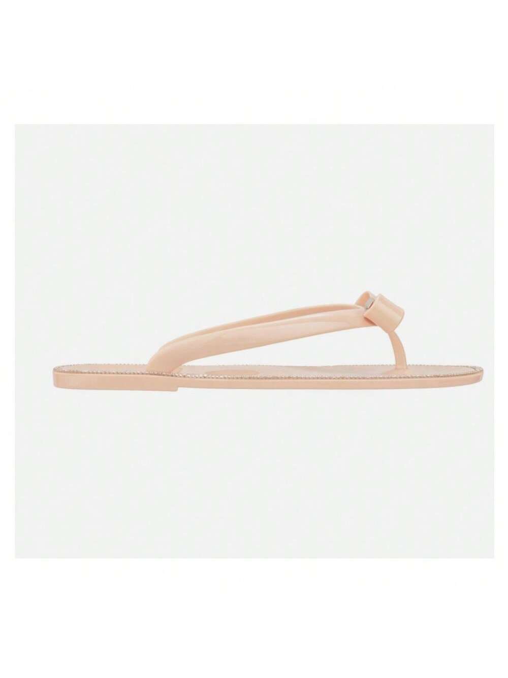 Women's Jelly Sandals Rhinestone Flip Flops Slide Flat Sandals-Apricot-2